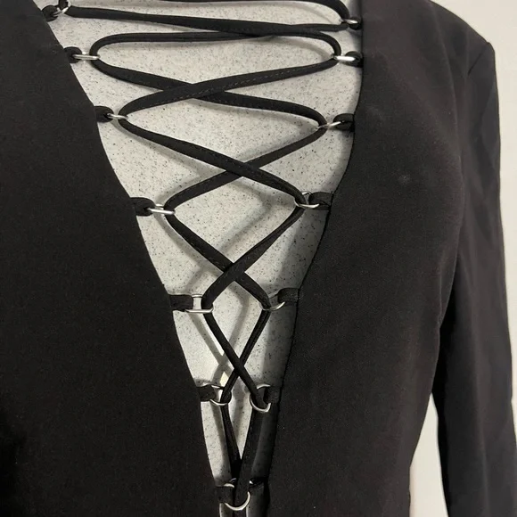 Zara Black Lace-Up Bodysuit - Picture 3 of 3